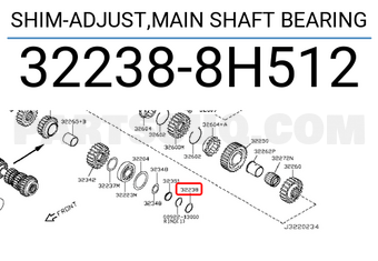Nissan 322388H512 SHIM-ADJUST,MAIN SHAFT BEARING