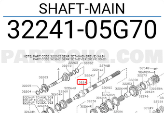 Nissan 3224105G70 SHAFT-MAIN