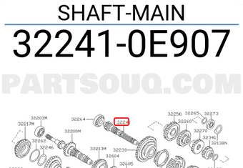 Nissan 322410E907 SHAFT-MAIN
