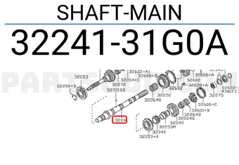 Nissan 3224131G0A SHAFT-MAIN