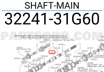 Nissan 3224131G60 SHAFT-MAIN