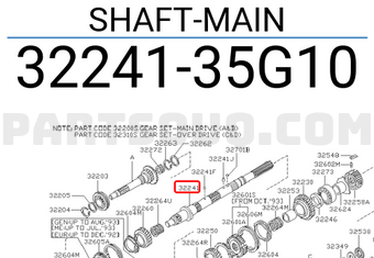 Nissan 3224135G10 SHAFT-MAIN