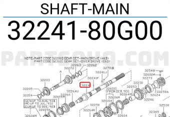 Nissan 3224180G00 SHAFT-MAIN