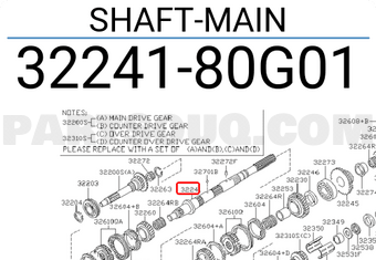 Nissan 3224180G01 SHAFT-MAIN