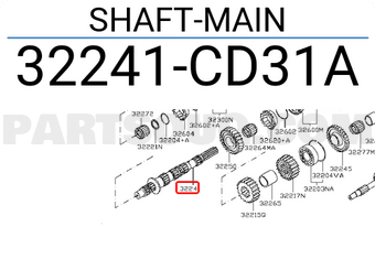 Nissan 32241CD31A SHAFT-MAIN