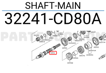 Nissan 32241CD80A SHAFT-MAIN