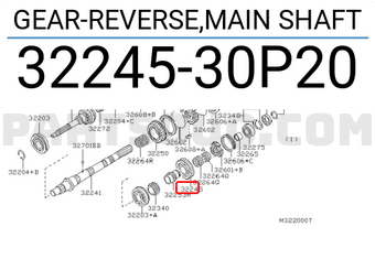 Nissan 3224530P20 GEAR-REVERSE,MAIN SHAFT