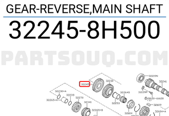 Nissan 322458H500 GEAR-REVERSE,MAIN SHAFT