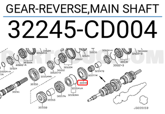 Nissan 32245CD004 GEAR-REVERSE,MAIN SHAFT