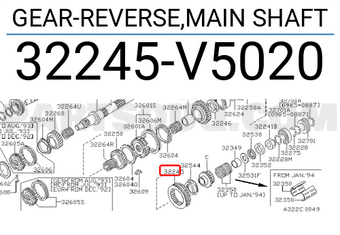 Nissan 32245V5020 GEAR-REVERSE,MAIN SHAFT