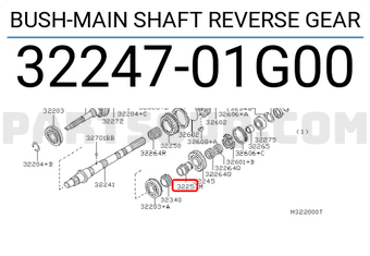 Nissan 3224701G00 BUSH-MAIN SHAFT REVERSE GEAR