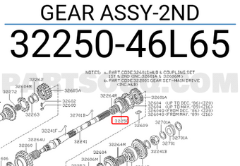 Nissan 3225046L65 GEAR ASSY-2ND
