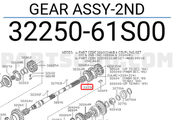 Nissan 3225061S00 GEAR ASSY-2ND