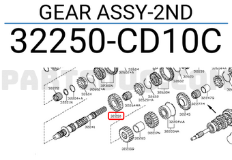 Nissan 32250CD10C GEAR ASSY-2ND