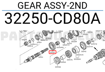 Nissan 32250CD80A GEAR ASSY-2ND
