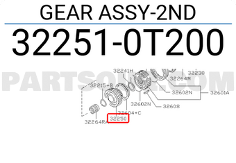 Nissan 322510T200 GEAR ASSY-2ND