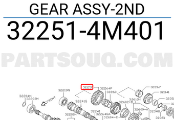 Nissan 322514M401 GEAR ASSY-2ND