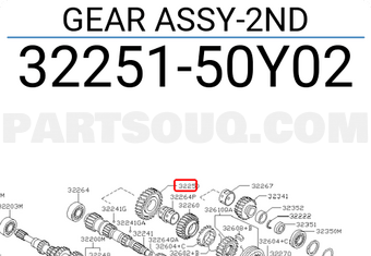 Nissan 3225150Y02 GEAR ASSY-2ND