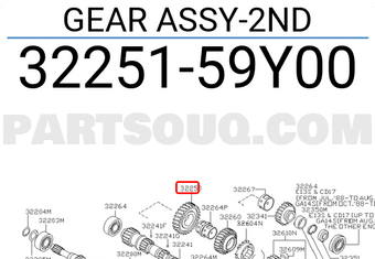 Nissan 3225159Y00 GEAR ASSY-2ND