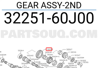 Nissan 3225160J00 GEAR ASSY-2ND
