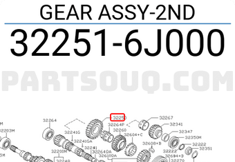 Nissan 322516J000 GEAR ASSY-2ND