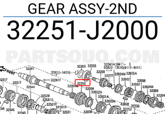 Nissan 32251J2000 GEAR ASSY-2ND