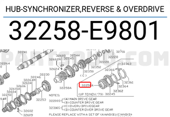 Nissan 32258E9801 HUB-SYNCHRONIZER,REVERSE & OVERDRIVE