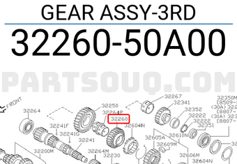 Nissan 3226050A00 GEAR ASSY-3RD