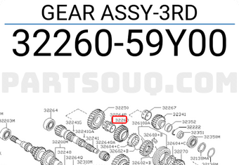 Nissan 3226059Y00 GEAR ASSY-3RD
