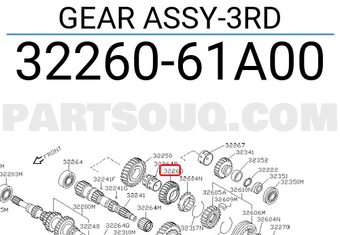Nissan 3226061A00 GEAR ASSY-3RD