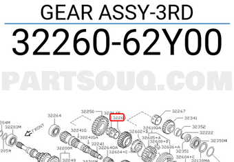 Nissan 3226062Y00 GEAR ASSY-3RD