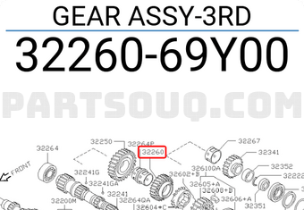 Nissan 3226069Y00 GEAR ASSY-3RD