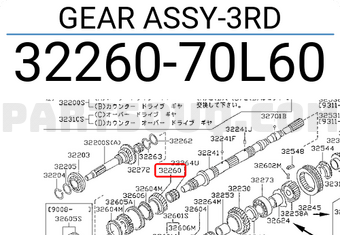 Nissan 3226070L60 GEAR ASSY-3RD