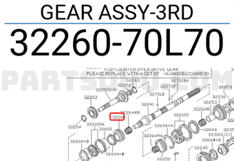 Nissan 3226070L70 GEAR ASSY-3RD