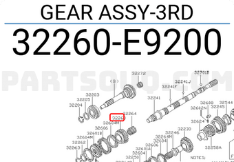 Nissan 32260E9200 GEAR ASSY-3RD