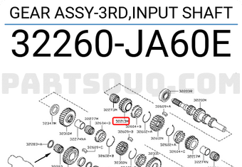 Nissan 32260JA60E GEAR ASSY-3RD,INPUT SHAFT
