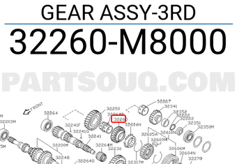 Nissan 32260M8000 GEAR ASSY-3RD