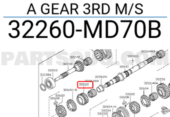 Nissan 32260MD70B A GEAR 3RD M/S