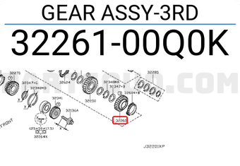 Nissan 3226100Q0K GEAR ASSY-3RD