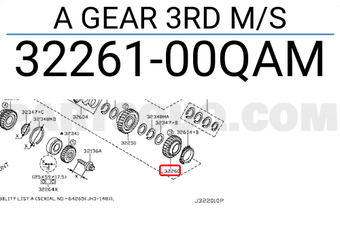 Nissan 3226100QAM A GEAR 3RD M/S