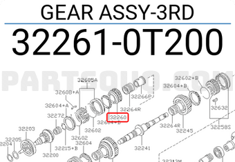 Nissan 322610T200 GEAR ASSY-3RD