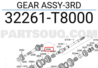 Nissan 32261T8000 GEAR ASSY-3RD