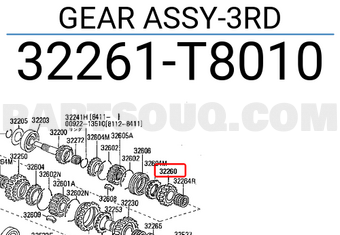 Nissan 32261T8010 GEAR ASSY-3RD