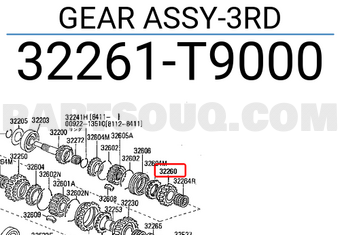Nissan 32261T9000 GEAR ASSY-3RD