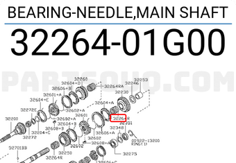 Nissan 3226401G00 BEARING-NEEDLE,MAIN SHAFT