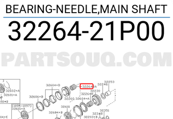 Nissan 3226421P00 BEARING-NEEDLE,MAIN SHAFT