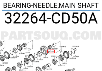 Nissan 32264CD50A BEARING-NEEDLE,MAIN SHAFT