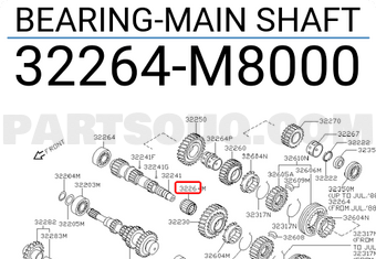 Nissan 32264M8000 BEARING-MAIN SHAFT