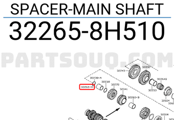 Nissan 322658H510 SPACER-MAIN SHAFT