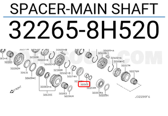 Nissan 322658H520 SPACER-MAIN SHAFT